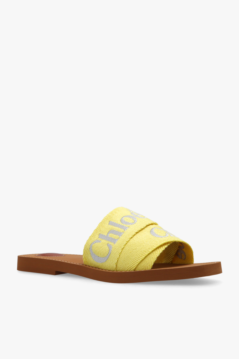 Chloé women's woody hot sale logo slide sandals